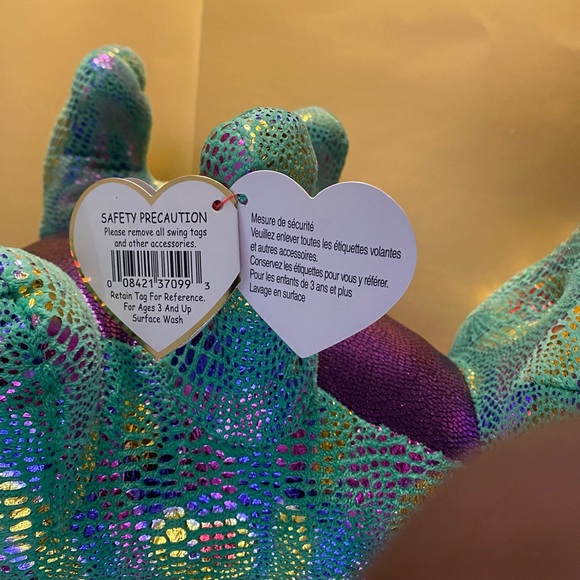 TY BEANIE BOOS CINDER the Multicolor Plush stuffed Dragon Size LARGE - Picture 8 of 16